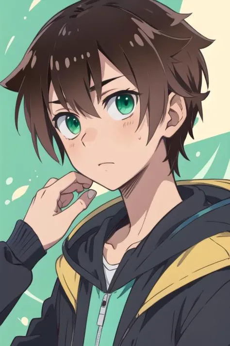 The image shows a guy with a friendly smile.. He has brown hair, slightly wavy, and they cover the forehead a little. On his head are glasses or goggles with blue lenses.. naked guy , which is decorated with a blue scarf with a checkered pattern. He shows the peace sign (V-shaped gesture) Right hand, on whose fingers you can see rings. The sleeves of his shirt are trimmed with gold edging., and on the left sleeve you can see a cuff with a dark stripe.
. girl sucks his penis