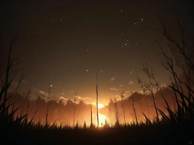 masterpiece,best quality,extremely detailed,shiny,As dusk approaches, the lingering glow of the setting sun bathes the scene in a warm, golden hue, casting a spell of magic upon the entire landscape. Here, time appears to stretch, allowing one to merge seamlessly with the natural world, experiencing its allure and wonder firsthand.