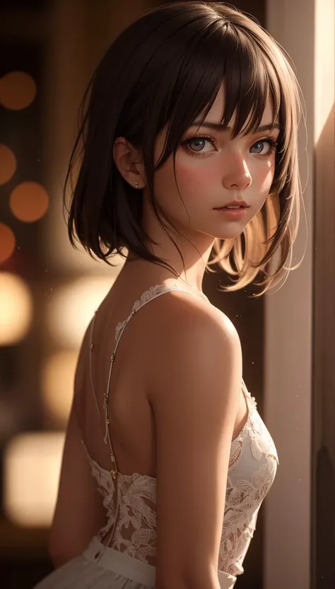 HyperSmoke, award winning portrait photo of an young norwegian woman, fair skin, bokeh, backlit, (brown color in detail:1.1), elegant atmosphere, realistic, intricate details, true skin tone, dark backround <lora:lowkey_v1.1:1>