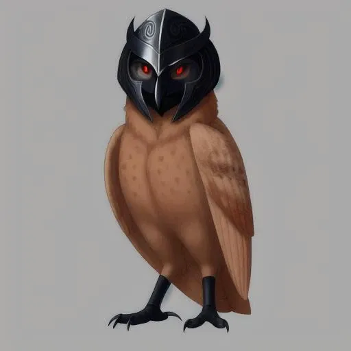 <lora:gahoole:0.5> owl, male, best quality, masterpiece, evil, evil helmet, pure one:1, full body, closed helmet, dark helmet, barn owl