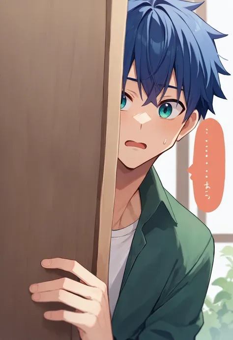score_9_up score_8_up score_7_up, source_anime, 1boy, peeking out upper body
<lora:peeking_out_ponyxl:1>