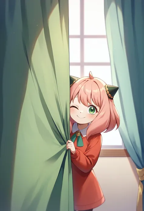 score_9_up score_8_up score_7_up, 1girl anya \(spy x family\), peeking out, curtains, smile
<lora:peeking_out_ponyxl:1>