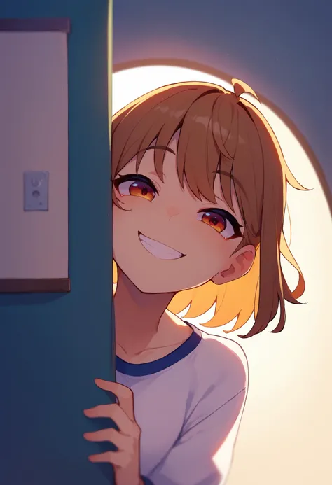 score_9_up score_8_up score_7_up, 1girl, peeking out upper body, backlighting, smile, cheek press
<lora:peeking_out_ponyxl:1>