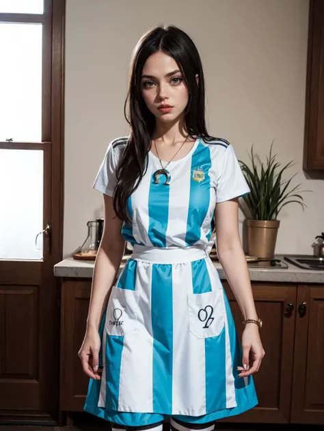 <lora:GoodHands-beta2:0.8>
<lora:americanmcgee_alice-12:0.8> mcgeealice, dress, apron, striped pantyhose, jewelry, necklace
<lora:Argentina-10:0.8> argentina, shirt, sportswear, masterpiece, 4k, high quality, highres, absurdres,