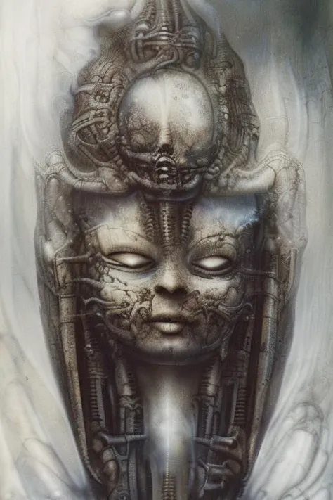 being shackled in the void, by akihiko yoshida and cgsociety. stunning goddess of speed charlie bowater and tom bagshaw, insanely detailed, artstation, space art. atoms surrounded by skulls and spirits deep under the sea, horror, sci - fi, surrealist painting, by peter mohrbacher, art in <lora:HRGigerArhPv4:1> style