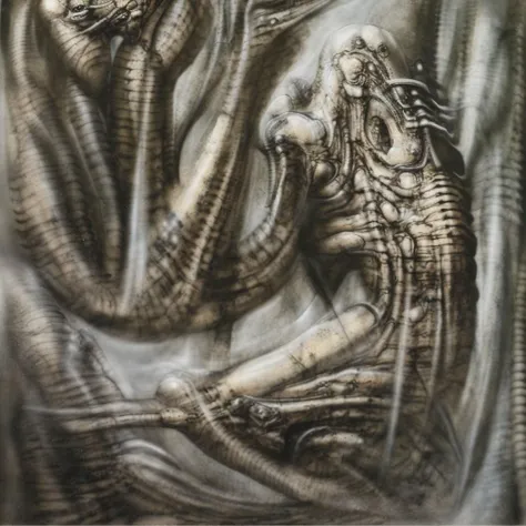 airbrush painting of an alien creature <lora:HRGigerArhPv3:1>