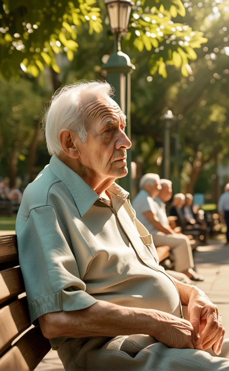 An elderly man waiting patiently on a park bench, warm afternoon light, detailed facial features, photorealistic
Break, highres, 8k, RAW,natural skin,detailed skin,pale skin,best quality,masterpiece,