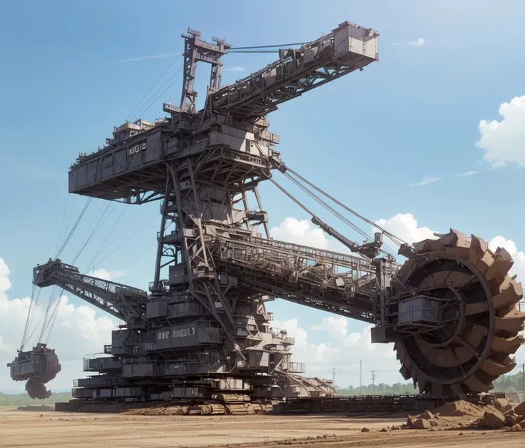 masterpiece,best quality,(no humans,wide shot:1.4),
Bagger293, bucket-wheel excavator, heavy equipment,
wasteland,
<lyco:Bagger293_v10-000004:0.9>