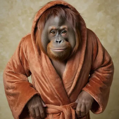 orangutan in robe <lora:Dressed animals:1>