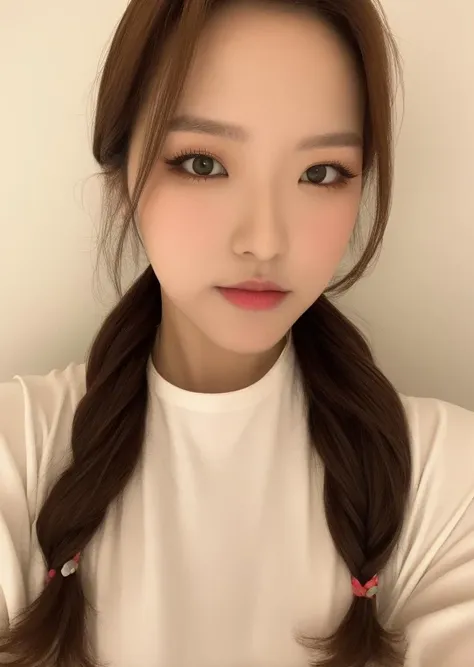 <lora:Olivia_Hye:1>, beautiful Korean girl, braided hair, (perfect eyes:1.2), symmetrical eyes, (pureerosface_v1:0.2), ((facing viewer)), (8k,RAW photo, best quality, masterpiece:1.2), (realistic, photo realistic:1.4), (extremely detailed CG unity 8k wallpaper), (masterpiece), (best quality), (ultra-detailed), (best illustration), (best shadow), ultra-high res, fcDetailPortrait