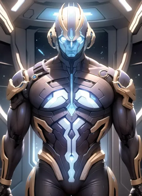 best quality, <lora:ProtossAI:1> ProtossAI, sci fi, muscular male, bara, male focus, large pectorals, looking at viewer, (robot joints:0.7), (android:0.8), (cyborg:0.8)