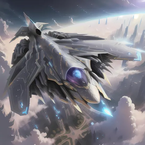 Stealth fighter jet, ProtossAI, <lora:ProtossAI:1>