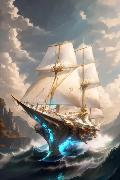 sailboat, ProtossAI, <lora:ProtossAI:1>,outdoors, no humans,
