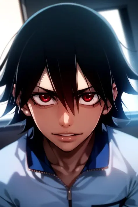 photorealistic, (4k), depth of field, (Masterpiece), (realistic skin texture), extremely detailed, intricate, hyper detailed, high resolution, professional photography, , depth of field, sharp detail, best quality, looking at viewer, 1boy, solo, male focus, <lora:yuuto_shinkai:0.92>, yuuto_shinkai, black hair, red eyes, graduation costume, science fiction cyber-horror,