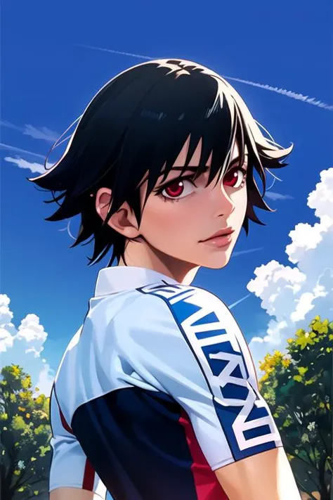 (best quality:1.1), (masterpiece:1.4), wallpaper, , upper body, , , (realistic:1.4), 1boy, solo, male focus, <lora:yuuto_shinkai:0.8>, yuuto_shinkai, black hair, red eyes, , science fiction speculative fiction, 12k resolution