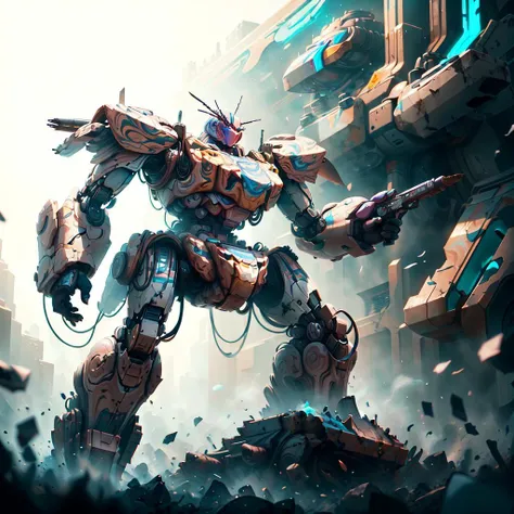 <lora:MarblingAI:1>, MarblingAI battle mech