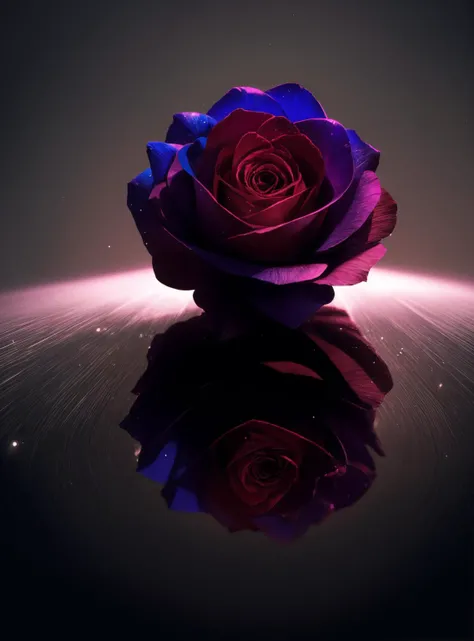(close up) a translucent Rose made out of Crystal refracting colored light, shiny, reflections,High quality texture, intricate details, perspective, (highly realistic), depth of field, absurdres, intricate, reality, dynamic lighting, low light, dark, 8k, cinematic lighting, volumetric lighting, (masterpiece),((ultra-detailed)), (best quality:1.2), <lora:add_detail:0.7>, <lora:epiCRealismHelper:1>