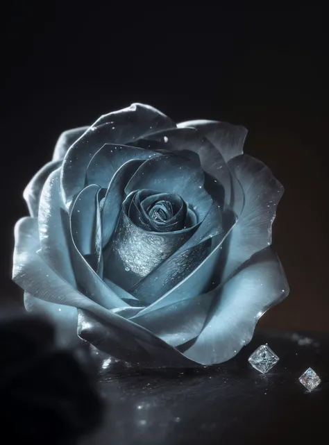a translucent (((Diamond Rose made out of Diamond))) refracting light into colors, shiny, reflections, High quality texture, intricate details, perspective, (highly realistic), depth of field, absurdres, intricate, reality, dynamic lighting, low light, dark, 8k, cinematic lighting, volumetric lighting, (masterpiece),((ultra-detailed)), (best quality:1.2), <lora:add_detail:0.7>, <lora:epiCRealismHelper:1>