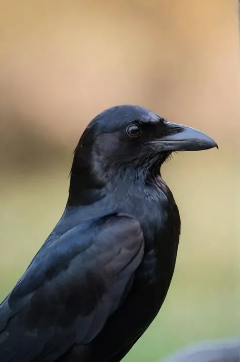 Picture a high-quality, close-up photograph capturing the enigmatic beauty of a crow's head in sharp detail. The crow's wise eyes are the focal point, deep and reflective, mirroring the entire world within their gaze. They hold an almost mystical quality, reflecting a miniature panorama of the surrounding landscape at sunset. The warm, golden hues of the fading sun bathe the scene, accentuating the intricate textures of the crow's feathers and adding a soft, ethereal glow to the image. The crow is looking directly into the camera, its gaze piercing and direct, creating an intense connection with the viewer. In its eyes, the faraway ocean and islands are glimpsed, subtly blurred in the background, enhancing the sense of depth and isolation. This image is framed with a careful balance of zoom and depth of field, ensuring the crowâs face is in sharp focus while the background fades into a dreamy bokeh, emphasizing the profound and solitary figure of the crow against the vastness of the world.
