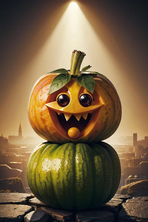 ((masterpiece:1.3, concept art, best quality)), very cute appealing anthropomorphic papaya, looking at the viewer, big grin, happy, fruit, berry, droplets, macro, sunlight, fantasy art, dynamic composition, dramatic lighting, epic realistic, award winning illustration