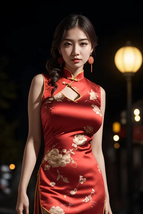 1girl, 18 years old, best quality, masterpiece, ultra high res, (photorealistic:1.3), 8K, raw photo,
real life skin texture, ((((film grain)))),
(cheongsam), (mandarin gown), ((qipao)), earrings, black, red, blue, yellow, orange,
large breast, lamp, Chinese traditional furniture, looking at the viewer, ((tied hair)),
<lora:InstantPhotoX3:0.3> , epiCPhoto, <lora:breastsizeslideroffset:0.4>, <lora:DETAIL_SLIDER_BY_STABLE_YOGI:.6> <lora:NOISEOFFSET_BY_STABLE_YOGI:0.6>