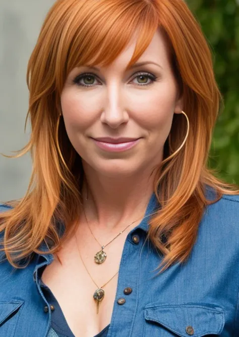 photo of kari byron person, straight hair, hyper realistic photograph, detailed face, closed lips