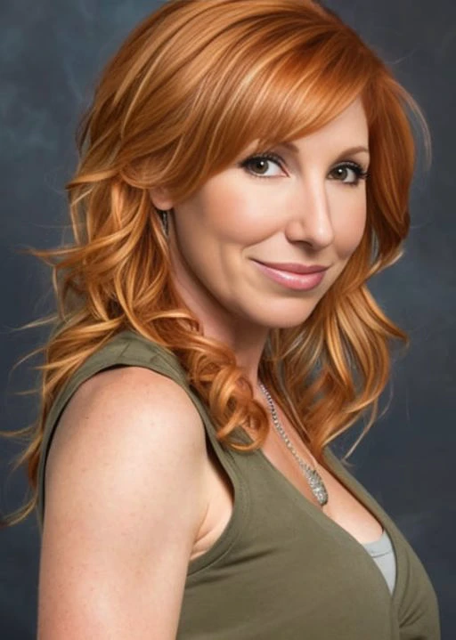 photo of kari byron person, mythbusters background, hyper realistic photograph, detailed face, closed lips