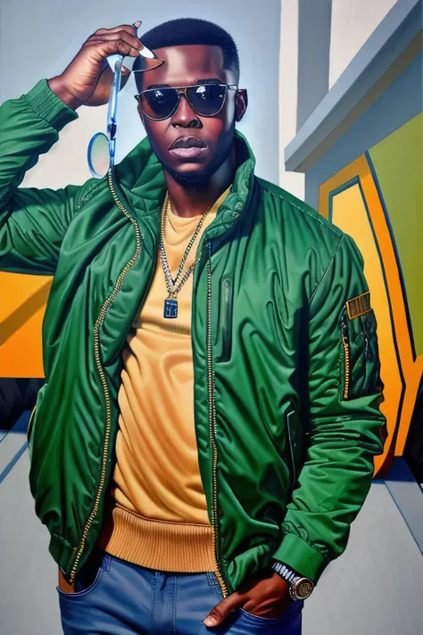 Masterpiece, best quality, hi res, 8k, hi res, 8k, award winning , (sharp focus, intricate, highly detailed) <lora:ikegwu:0.9> ikegwu, a man in cool sunglasses