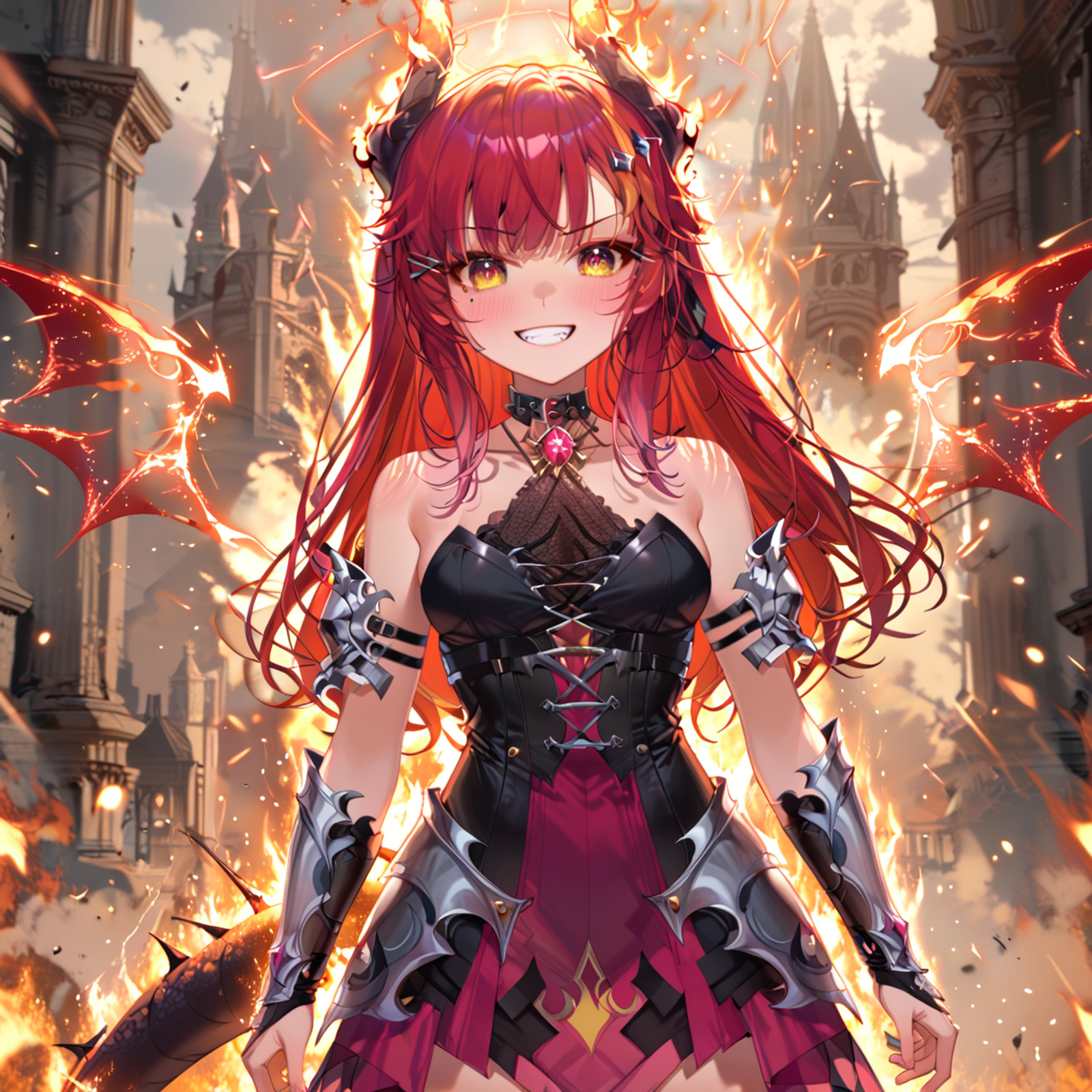 A close up of a woman in a dress with a sword - SeaArt AI
