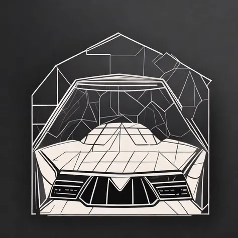 <lyco:Geometric_drawing_style_Sa_May :1.0> car by Geometric drawing style
