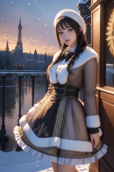 1girl, (impressionism art designed by Briton Rivière:1.2) , epic 3d blender render, Kingcore, elegant, High exposure of a [Awe-Inspiring|Baroque] Crowded ("The Winter of Metal":1.3) , lush cityscape and vegetation, at Dawn, tilt shift, ultrafine detailed, Confused, Side lighting, telephoto lens, Low Contrast, vibrant, taiji, Best quality, beautiful