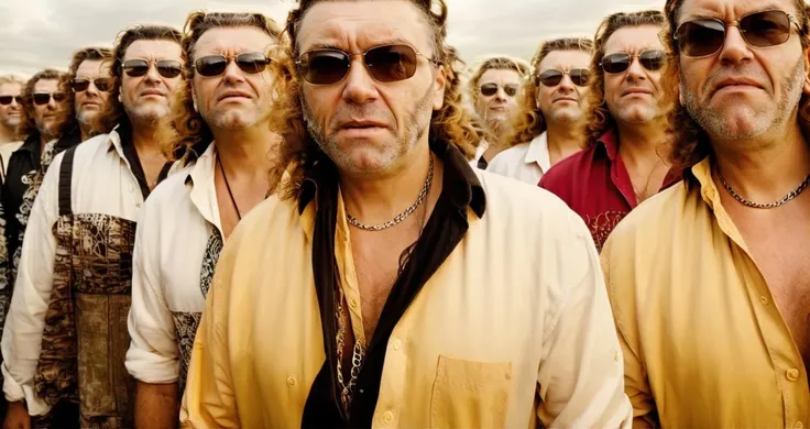 <lora:Prophet_Sunboy:1>
middle age male in sunglasses,  40y, dark caramel blonde sides ringlets hair with blond highlight