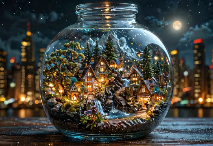 nightscape, intricate details, 8K, <lora:TQ_-_Miniature_Worlds_In_Bottles:0.8>