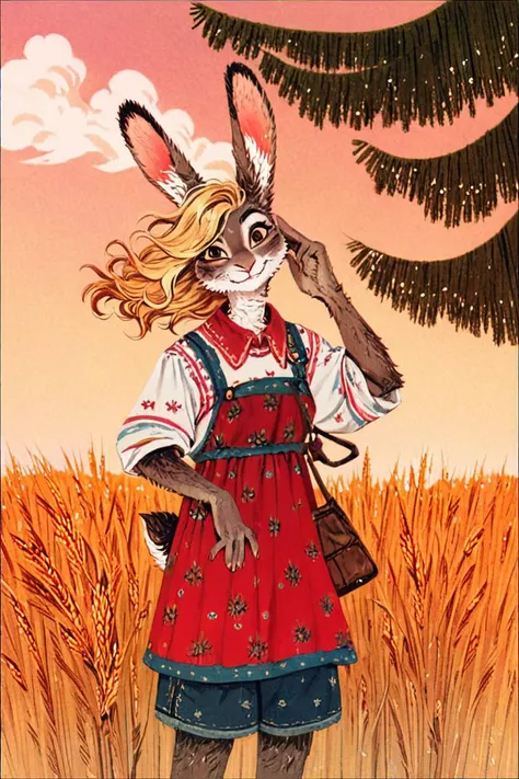 anthro rabbit girl,blonde,wheat field, tree,portrait,spring,looking at viewer,cowboy shot
<lora:Perfect Hands:1>  <lora:Trepenok:1>, score_9, score_8_up, score_7_up, score_6_up, score_5_up, score_4_up,zPDXL