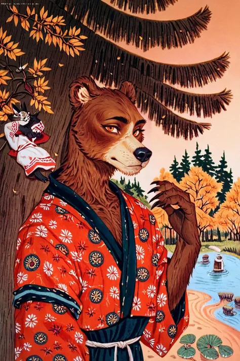 (anthro bear girl:1.2),Traditional outfit,tree,portrait,summer,river,looking at viewer,upper body, 
<lora:Perfect Hands:1>  <lora:Trepenok:1>, score_9, score_8_up, score_7_up, score_6_up, score_5_up, score_4_up,zPDXL