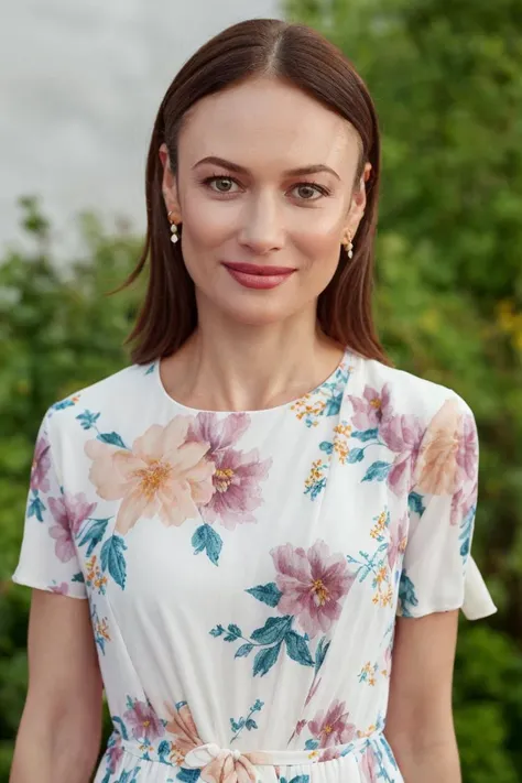 headshot, looking at viewer, woman in a floral sundress, smile, soft colors, masterpiece, high quality, (high detailed skin:1.1)
<lora:olga_kurylenko_lora_v01:1> 79olga
