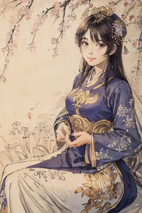best quality, masterpiece, extremely detailed, anime, 1girl, short girl, long hair, smile, tulle clothes, silk clothes, embroidery accessory, chinese knots, happy, smile, closed mouth, blue flower vines, gems, gold accessory, <lora:hipoly3DModelLora_v20:0.5>, (ultra high res,photorealistic,realistic,best quality,photo-realistic), (high detailed skin,visible pores),(real person,photograph), (8k, raw photo, best quality, masterpiece)
BREAK