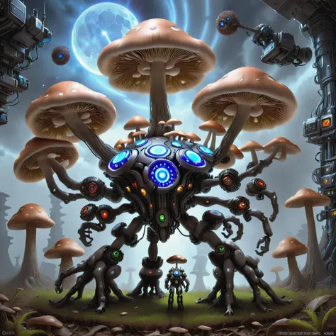 DonShr00mXL Massive Cunning Nestled Biomimetic Symmetrical, Five-Fingered Hands, Spiked-Tailed, Icy Scales, Celestial Wings, ,scifi, tech, futuristic, bioluminescence, night, darkness,detailed <lora:DonShr00mXL:0.8>