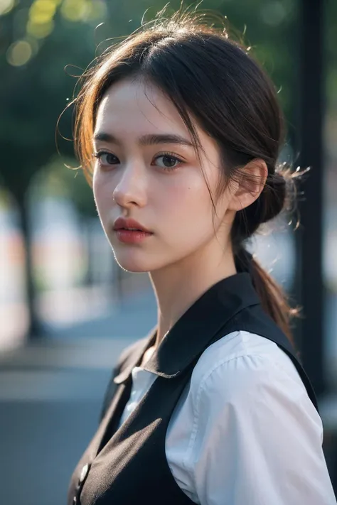 (best quality:1.4),(masterpiece:1.4),(photorealistic:1.4),(Realistic:1.2),(ultra high res, raw photo:1.4),(hdr, hyperdetailed:1.2),(8K:1.2),cinematic photo 1girl,upper body,school_uniform,