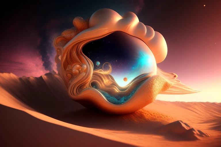 a highly detailed surreal airbrushed art of dopamine flowing from Venus and through space into me, CGSociety, Unreal Engine, 8K, render, CGI, concept art, trending on artstation, dutch golden hour, dreamlikeart