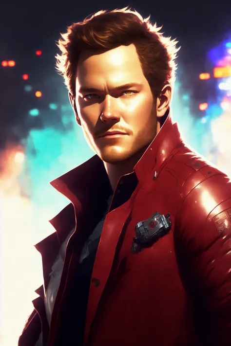 dreamlikeart style, High detail color drawing of star lord chris pratt, photorealistic, by ilya kuvshinov, intricate details, highly detailed, perfect anatomy, realistic dull skin noise, realistic eyes, (((visible skin pores))), (((HDR Skin))), high detail, clarity, no flash lighting, shot by Terry Richardson and Sally Mann, Canon 5D Mark III, 1/200 s, f/2.8, ISO 100, focal length 200 mm, cinematic lighting, illustration concept art, anime, manga, pencil sketch, trending pixiv fanbox by wlop and greg rutkowski and makoto shinkai and studio ghibli