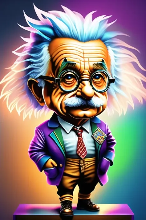 (dreamlikeart:1.2),splash art portrait painting (chibi albert einstein:1.3), splashart, colorful highly detaild of hogwarts of background, albert einstein as teacher of harry potters universe