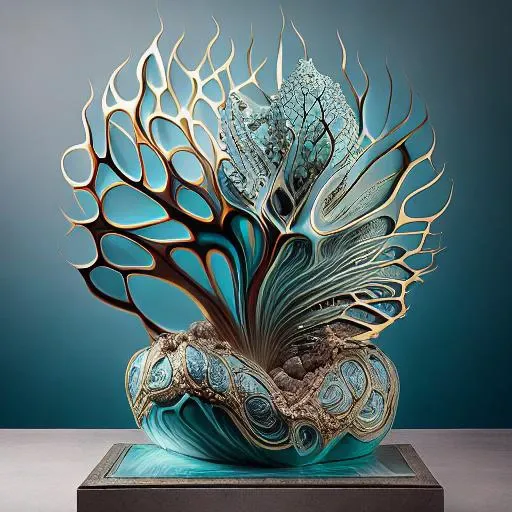 product photography, award winning statue on a stand, inspired by ACRY-POUR, crisp details, clean composition, attention to detail, professional lighting, precise focus, appealing aesthetics, capturing textures, high-quality imagery, commercial appeal, creative presentation