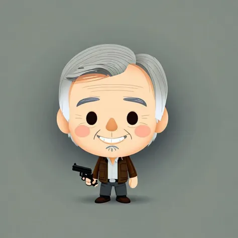 cartoon portrait of Harrison Ford in jmawx style, cute chibi, full character, smile, detailed facial features   <lora:Jerrod_Maruyama_Style_XL_V4.2-000011:0.9>