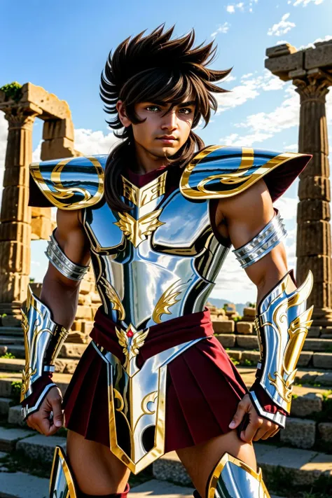 <lora:xxseiyapegasus_v1:0.7> xxseiyapegasusxx
masterpiece, highly detailed photorealistic 8k raw photo, best cinematic quality, volumetric lighting and shadows
short brown hair man in xxsaintclothxx armor, spiked hair, brown eyes, headwear, helmet, fingerless gloves, red outfit under the armor, fighting stance
Greek temple ruins background