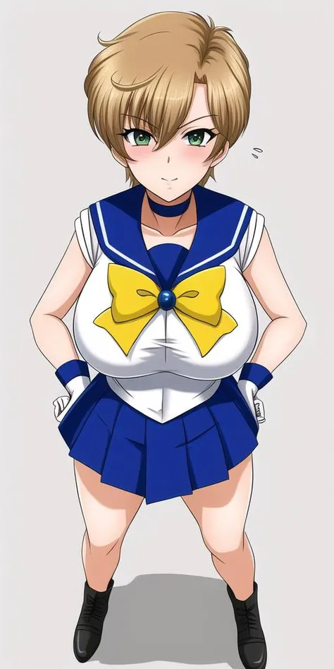 masterpiece, best_quality, highres, <lora:HaruMichi:0.45>, TenouHaruka, big_breasts, UranusSailorCollar, UranusSenshiUniform, UranusBow, UranusChoker, UranusTiara, UranusSenshiCollar, UranusGloves, UranusSkirt, Uranus_shoes, UranusShoes, UranusBackbow, 1girl, solo, standing