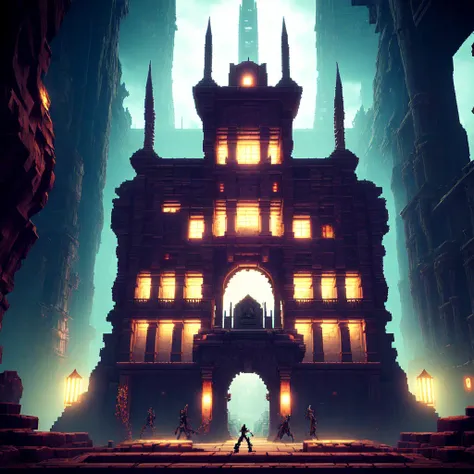photo, a screenshot of a building in a video game (Metroidvania style:1) <lora:djzMetroidvaniaV21:1>