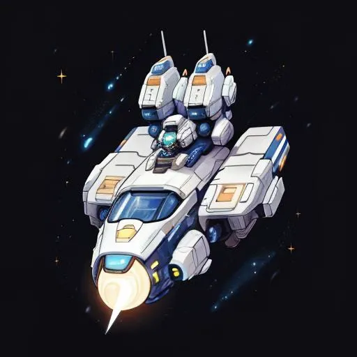 tiny little spaceship, starry background <lora:CuteSpaceship:1>