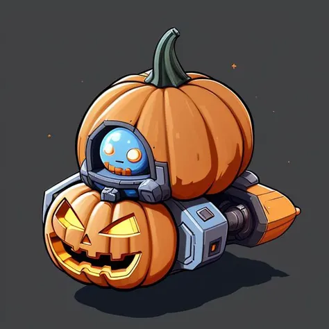 cute pumpkin spaceship, simple background <lora:CuteSpaceship:1>