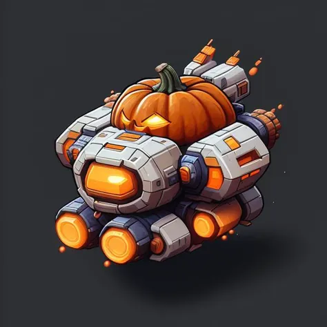 pumpkin spaceship, simple background  <lora:CuteSpaceship:1.5>